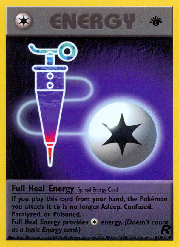 Full Heal Energy 2000 Team Rocket 1st Edition #81/82 Trading Card Near Mint