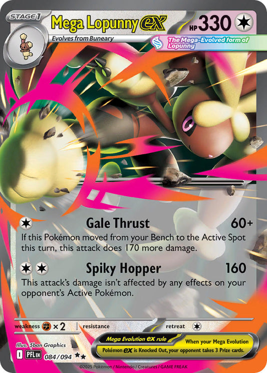 Mega Lopunny ex #084/094 Llamas Fantasmales 2025 Casi Nuevo