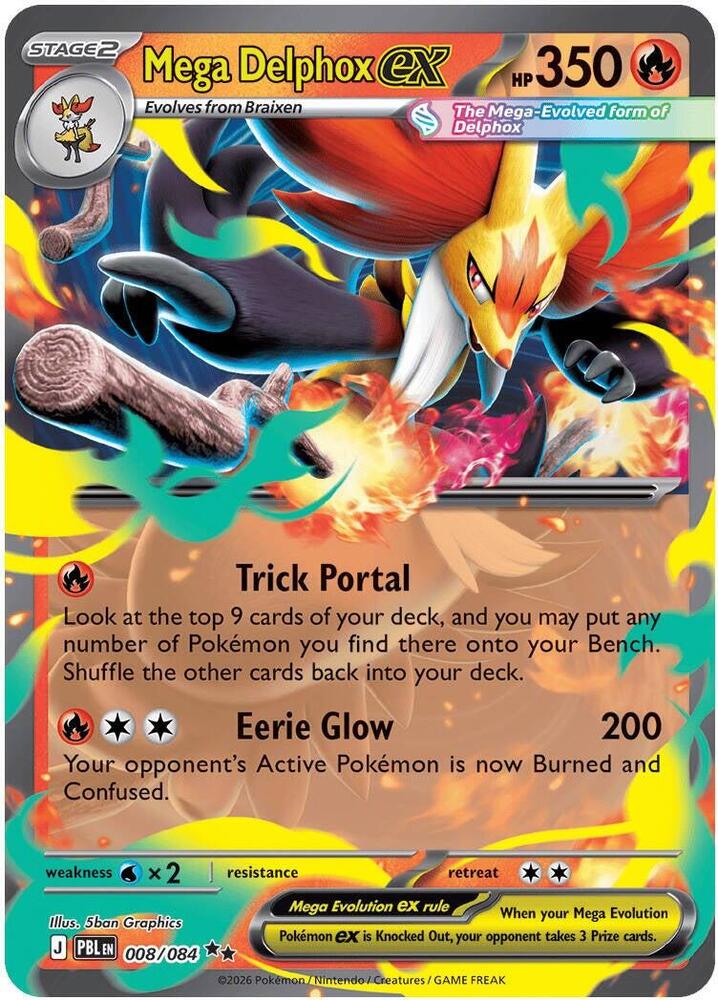 Mega Delphox ex #008/084 Pitch Black Near Mint