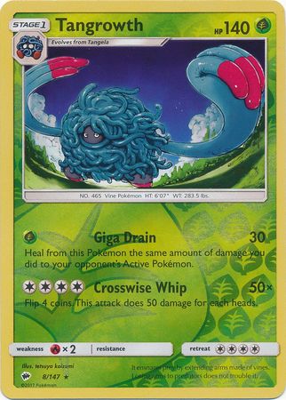 Tangrowth 2017 Sol y Luna: Sombras Ardientes Sombras Ardientes #8/147 Casi Nuevo