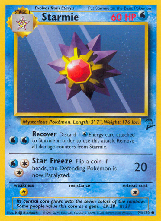Carte à Collectionner Starmie 2000 Set de Base 2 #94/130 Légèrement Jouée