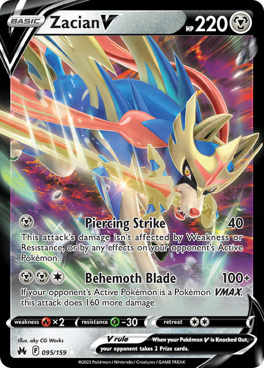 Zacian V #095/159 Crown Zenith 2023 Near Mint