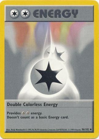 Double Colorless Energy 1999 Base Set Shadowless #96/102 Trading Card Near Mint