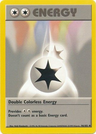 Double Colorless Energy 1999 Base Set Unlimited #96/102 Trading Card Near Mint