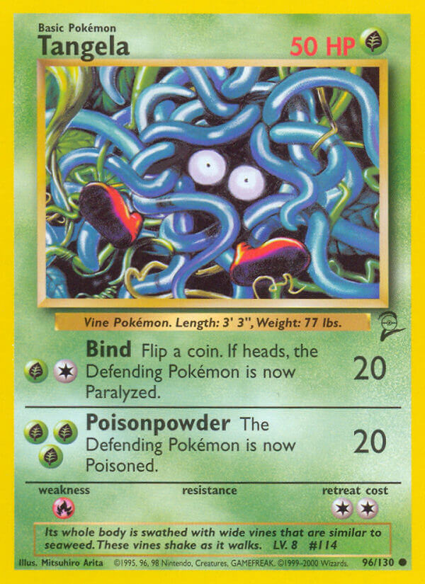 Tangela 2000 Base Set 2 #96/130 Trading Card Moderately Played