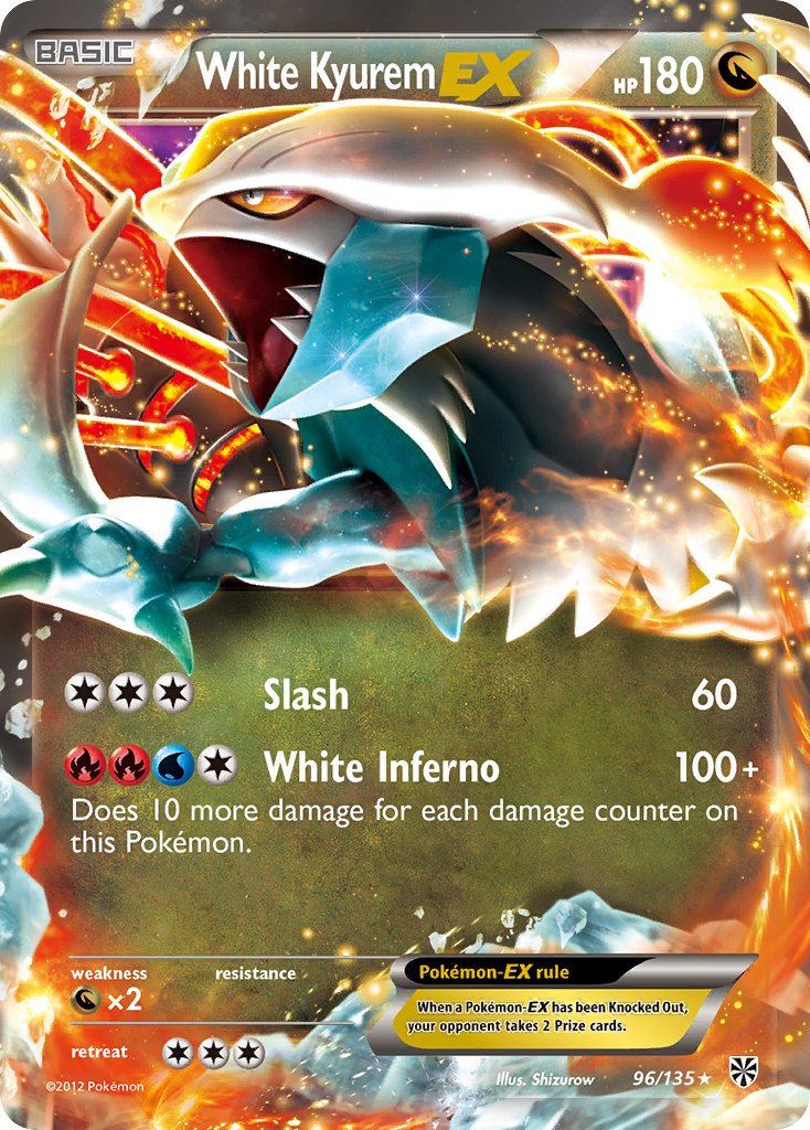 White Kyurem EX 2013 Plasma Storm Plasma Storm #96/135 Near Mint