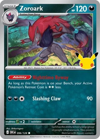 Zoroark #096/128 30th Celebration 2026 Near Mint