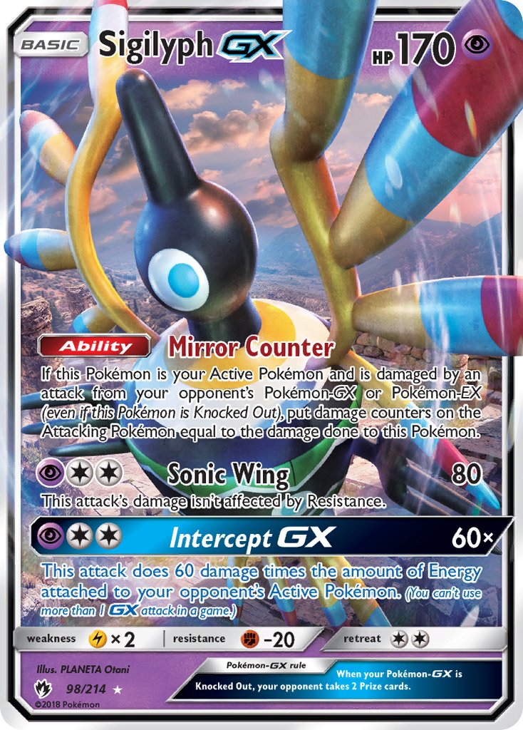 Sigilyph GX #98/214 Lost Thunder 2018 Near Mint