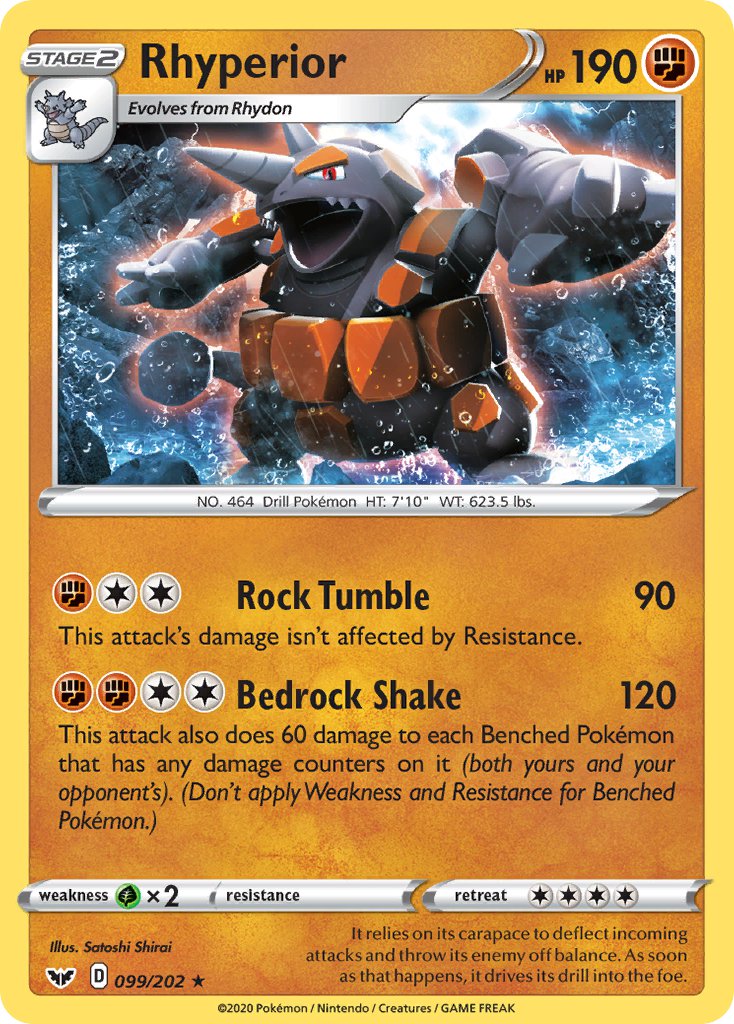Rhyperior #099/202 Espada y Escudo 2020 Casi Nuevo
