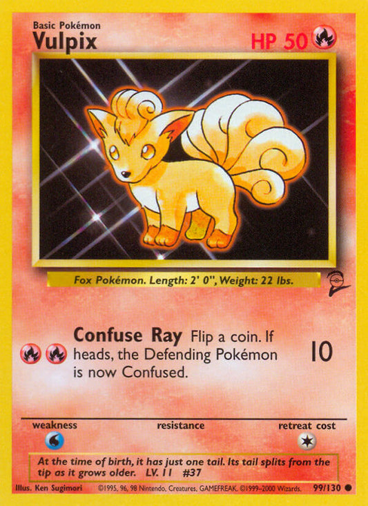 Vulpix 2000 Base Set 2 #99/130 Carta Intercambiable Jugado Ligeramente