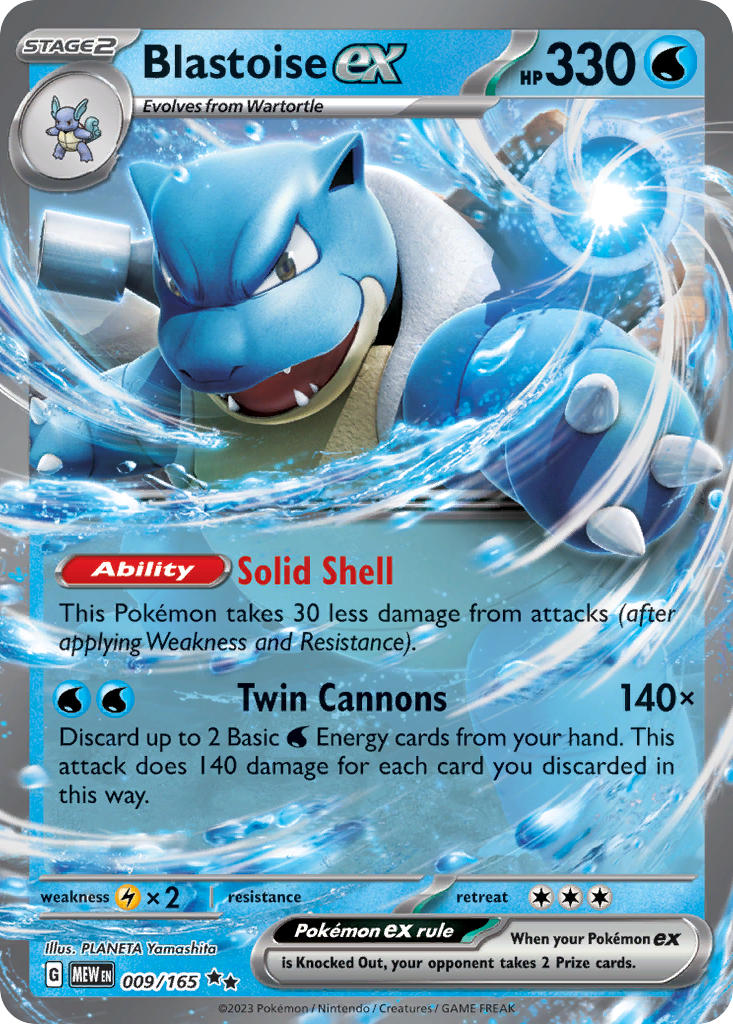 Blastoise ex #009/165 151 2023 Near Mint
