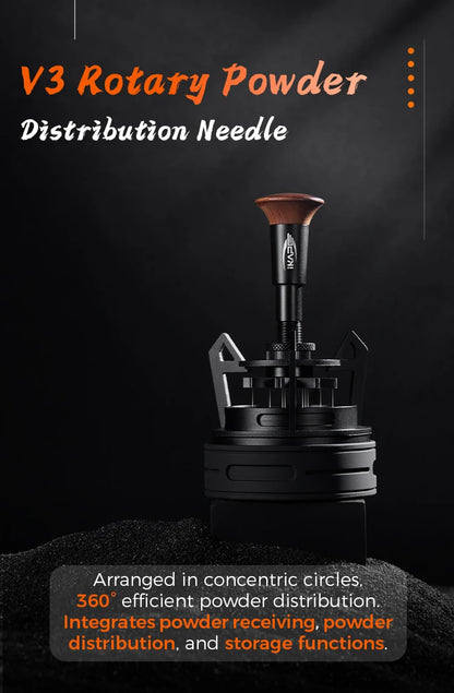 IKAPE V3 Herramienta WDT para Espresso – Agitador de café giratorio con embudo dosificador y soporte, Herramienta de distribución de espresso para baristas, Posos de café y accesorios para cafetería casera