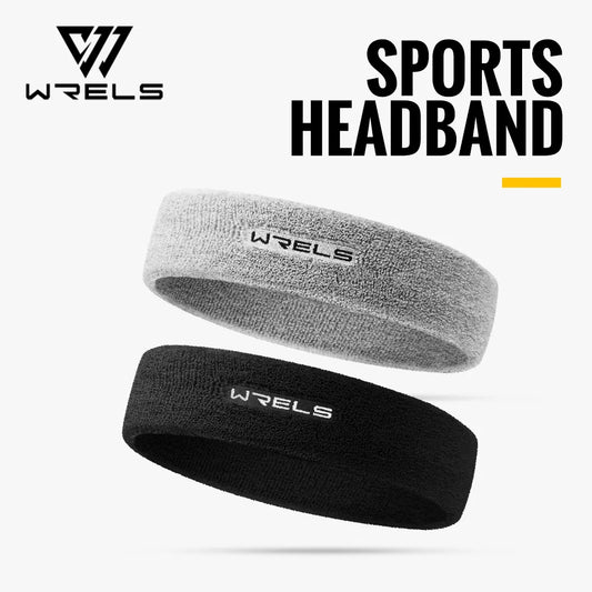 WRELS Sports Sweatband – Moisture-Wicking Cotton Terry Cloth Headband for Tennis, Basketball, Running & Gym