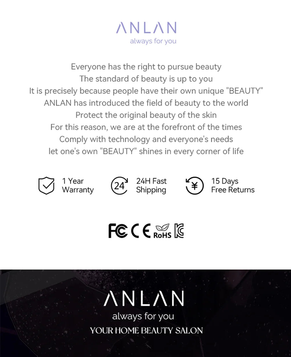 ANLAN Limpiador Facial Ultrasónico – Limpiador de Poros Profundo con Peeling Ultrasónico, Dispositivo LED Rojo y Azul para Lifting Facial (Resistente al Agua IPX7)