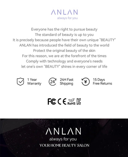 ANLAN Limpiador Facial Ultrasónico – Limpiador de Poros Profundo con Peeling Ultrasónico, Dispositivo LED Rojo y Azul para Lifting Facial (Resistente al Agua IPX7)