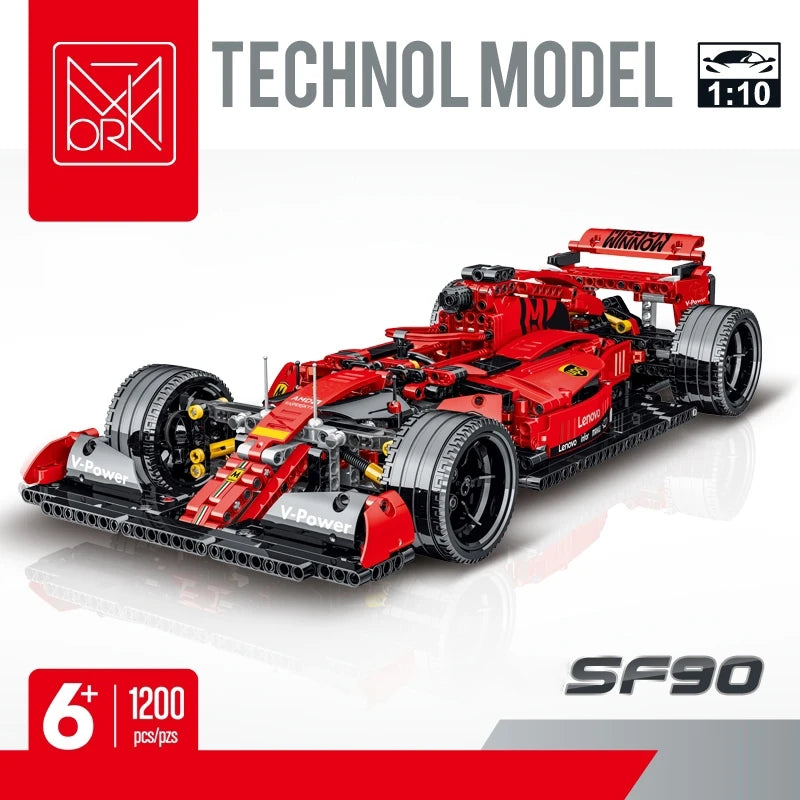 1200PCS Super Racing Car Building Blocks – Classic Red Sports Car 3D Model Construction Set, Creative Desktop Decor & Christmas Gift for Kids and Adults