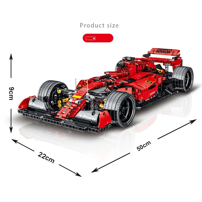 1200PCS Super Racing Car Building Blocks – Classic Red Sports Car 3D Model Construction Set, Creative Desktop Decor & Christmas Gift for Kids and Adults