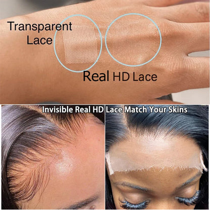 Frontal y cierre de encaje invisible HD de cabello humano virgen con ondas o liso – 13x6, 13x4, 7x7, 6x6, 5x5, 4x6 y 4x4