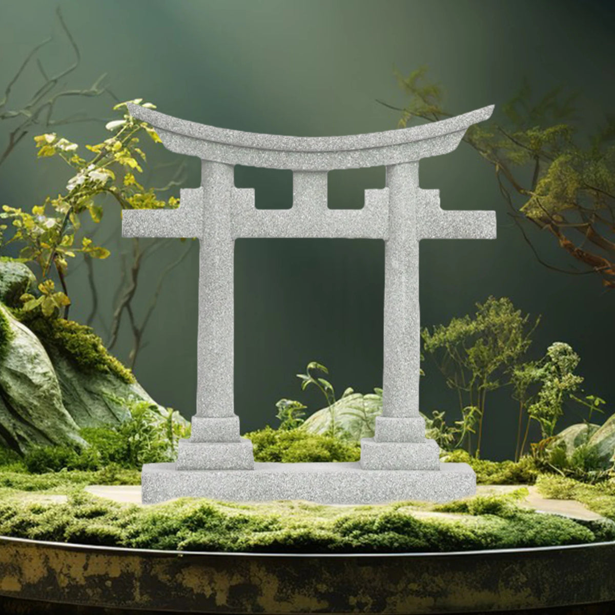 Japanese Torii Gate Aquarium Ornament – Shrine-Style Landscape Figurine for Fish Tanks, Decorative Hideout Cave & Aquascape Decor