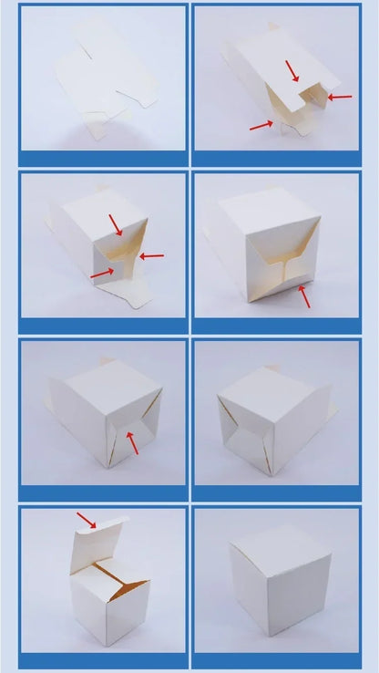 20/50PCS Cajas de Regalo Kraft – Cajas Plegables de Cartón Blancas y Negras para Recuerdos de Bodas, Caramelos y Empaques