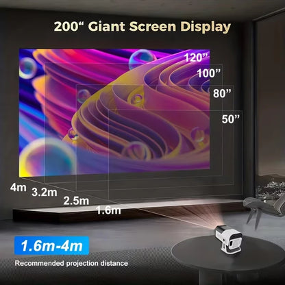 HY320 Mini Projector – 4K Supported Android 13 Portable Projector with Native 720P, 390 ANSI Lumens, WiFi 6 & Bluetooth 5.0