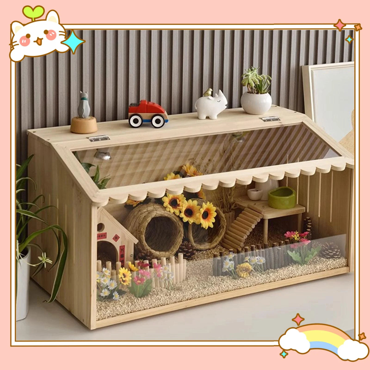 Wooden Chick Brooder Box – Small Animal Breeding & Habitat Enclosure for Chicks, Ducks, Birds, Hamsters & Other Small Pets