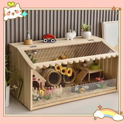Wooden Chick Brooder Box – Small Animal Breeding & Habitat Enclosure for Chicks, Ducks, Birds, Hamsters & Other Small Pets