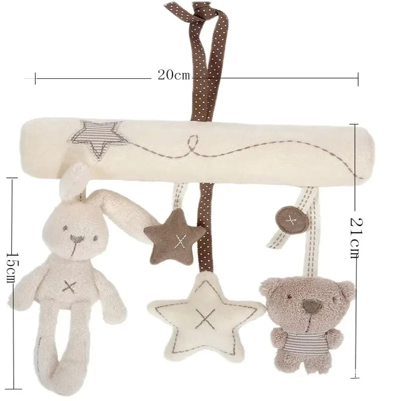 Peluche Colgante Conejito 2025 – Sonajero Suave para Bebés, Juguete Multifuncional para Cochecito y Cuna, Juguete Sensorial para Bebés y Regalo de Baby Shower