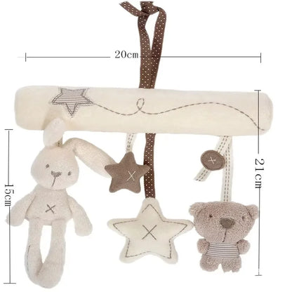 Peluche Colgante Conejito 2025 – Sonajero Suave para Bebés, Juguete Multifuncional para Cochecito y Cuna, Juguete Sensorial para Bebés y Regalo de Baby Shower