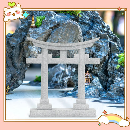 Japanese Torii Gate Aquarium Ornament – Shrine-Style Landscape Figurine for Fish Tanks, Decorative Hideout Cave & Aquascape Decor
