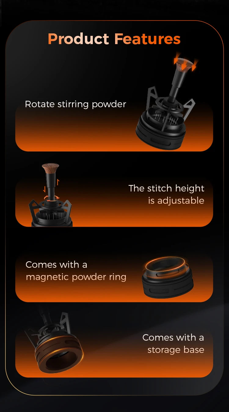 IKAPE V3 Herramienta WDT para Espresso – Agitador de café giratorio con embudo dosificador y soporte, Herramienta de distribución de espresso para baristas, Posos de café y accesorios para cafetería casera