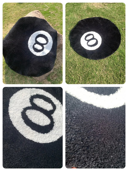 LAKEA Halloween 8 Ball Rug – Spooky Round Tufted Accent Mat, Soft Indoor Home Decoration Carpet, Horror Movie Inspired Floor Rug, Halloween Gift & Party Decor