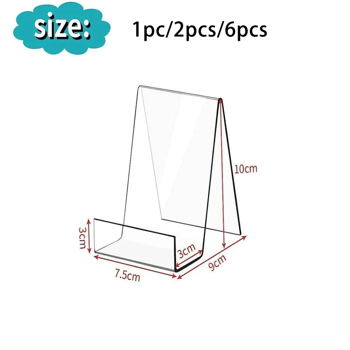 Présentoir à livres en acrylique transparent – Chevalet réglable pour livres, œuvres d'art, albums, CD et partitions (lot de 1/2/6)