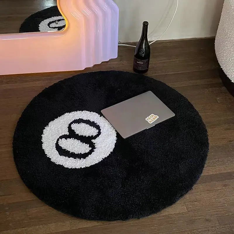 LAKEA Halloween 8 Ball Rug – Spooky Round Tufted Accent Mat, Soft Indoor Home Decoration Carpet, Horror Movie Inspired Floor Rug, Halloween Gift & Party Decor
