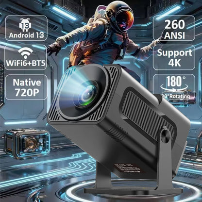 HY320 Mini Projector – 4K Supported Android 13 Portable Projector with Native 720P, 390 ANSI Lumens, WiFi 6 & Bluetooth 5.0