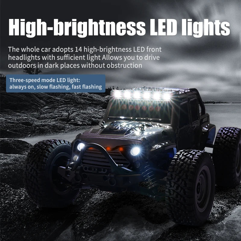 ZWN 1:16 4WD RC Monster Truck 50KM/H y 70KM/H Coche de Derrape de Alta Velocidad con Luces LED y Control Remoto 2.4GHz