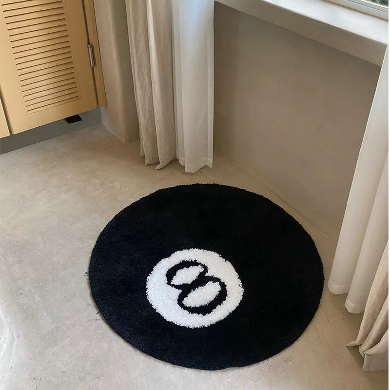 LAKEA Halloween 8 Ball Rug – Spooky Round Tufted Accent Mat, Soft Indoor Home Decoration Carpet, Horror Movie Inspired Floor Rug, Halloween Gift & Party Decor