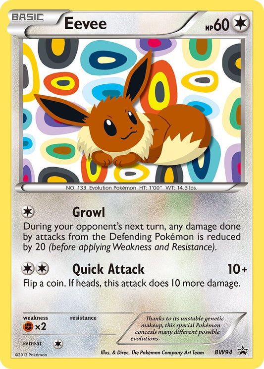Eevee 2013 BW Black Star Promo BW Black Star Promo #BW94 Jugado ligeramente