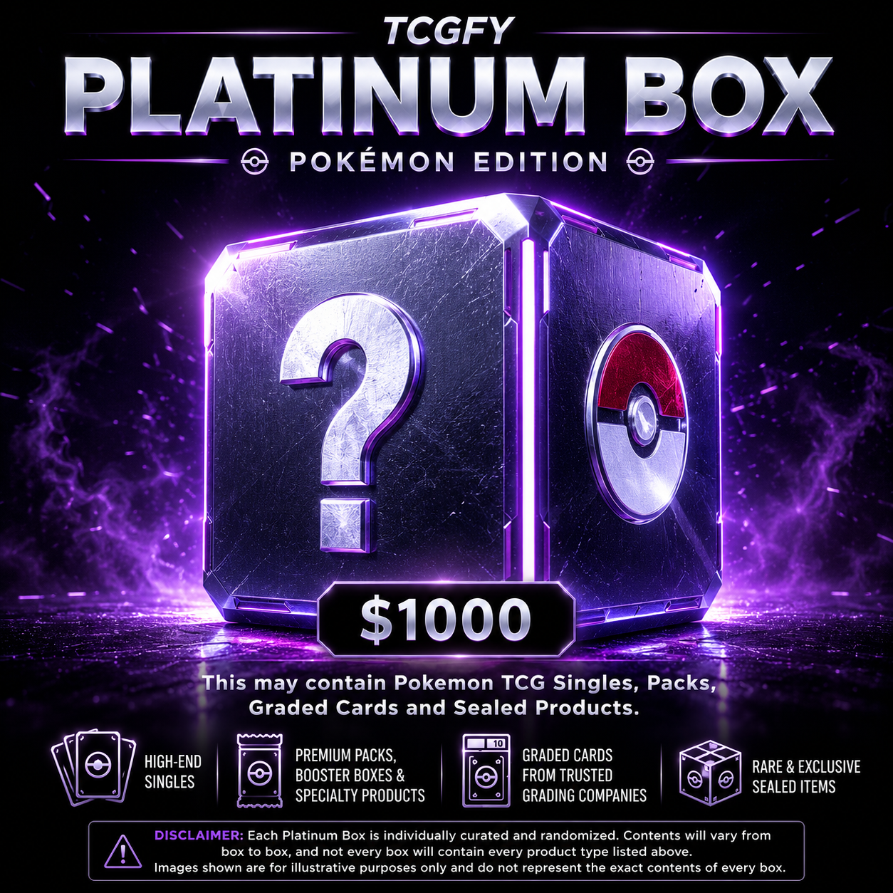 TCGfy C$1,000 Caja Platino (Nivel 2) – Edición Pokémon