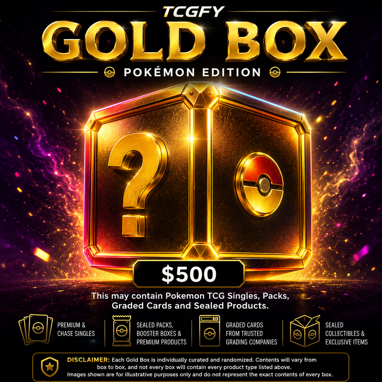 TCGfy C$500 Gold Box (Tier 3) – Pokémon Edition