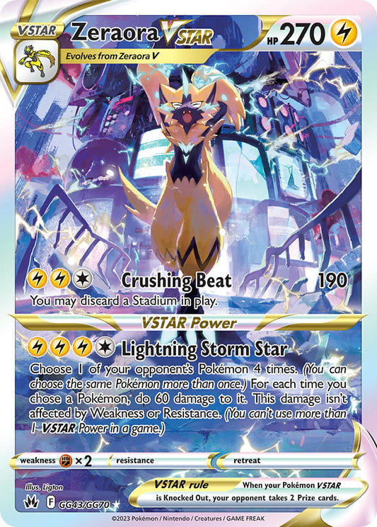 Zeraora VSTAR #GG43/GG70 Zénith Indomptable 2023 Excellent État