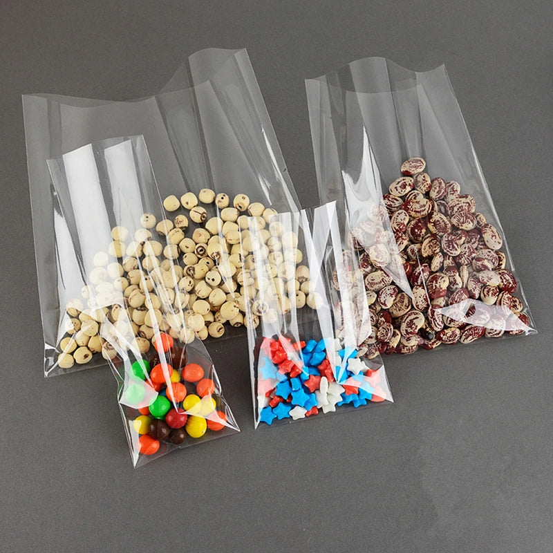 LBSISI Life Transparent Candy Bags – Clear Plastic Gift Bags with Wire Tie for Cookies, Bread, Chocolate, Snacks & Party Packaging