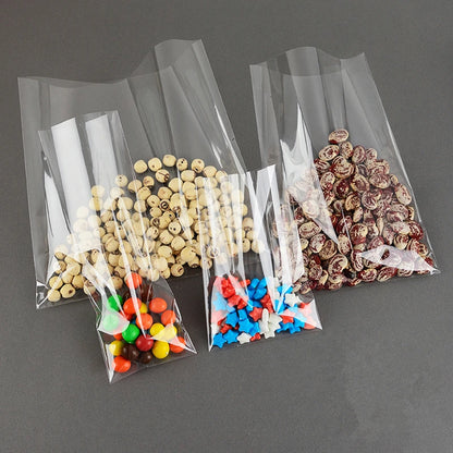 LBSISI Life Transparent Candy Bags – Clear Plastic Gift Bags with Wire Tie for Cookies, Bread, Chocolate, Snacks & Party Packaging