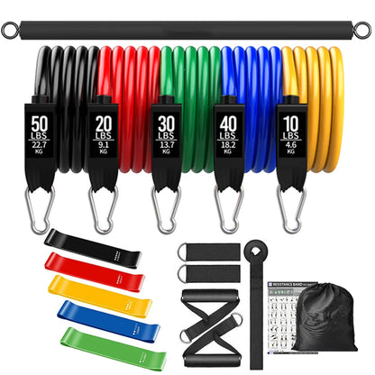 Juego de Bandas de Resistencia para Barra de Ejercicio – Expansor de Cuerda para Pilates y Yoga para Entrenamiento de Fuerza, Fisicoculturismo, Gimnasio en Casa y Ejercicios de Fitness