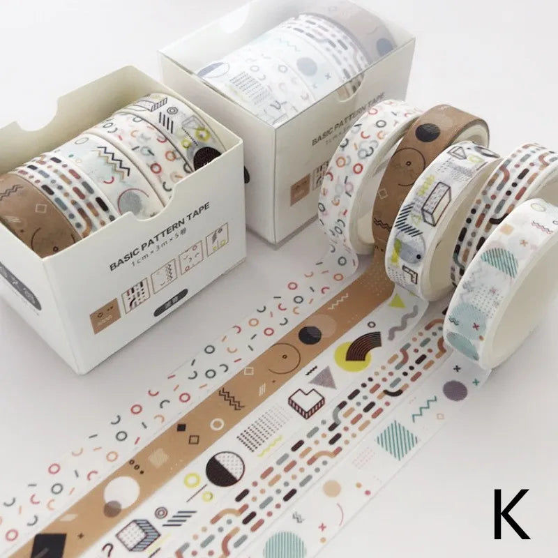 5PCS Moon & Star Washi Tape Set – Starry Night Decorative Adhesive Tape for Scrapbooking, Journaling, Diary & Stationery DIY Crafts