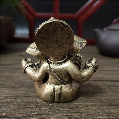 Statue de Ganesha en bronze – Figurine de sculpture du dieu éléphant hindou pour décoration de maison, de bureau, décoration spirituelle et cadeau