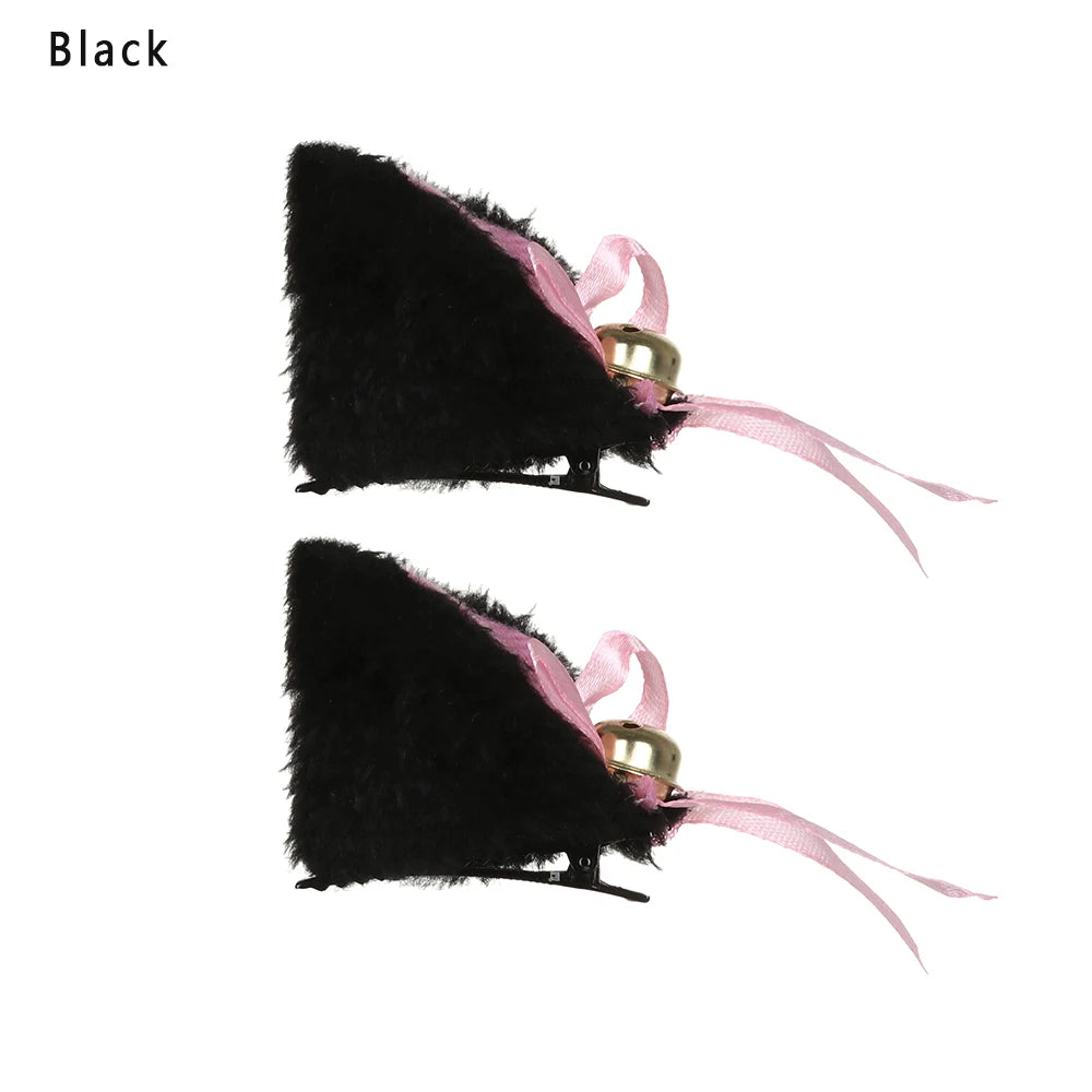 Cute Plush Cat Ear Hair Clips, Fluffy Sweet Lolita Anime Cosplay Hairpins, Kawaii Cartoon Animal Hair Accessories for Girls, Costume Parties, and Everyday Wear