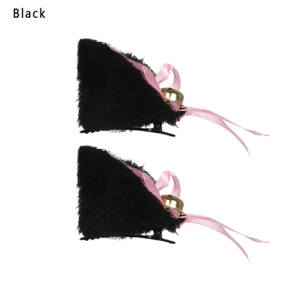 Cute Plush Cat Ear Hair Clips, Fluffy Sweet Lolita Anime Cosplay Hairpins, Kawaii Cartoon Animal Hair Accessories for Girls, Costume Parties, and Everyday Wear