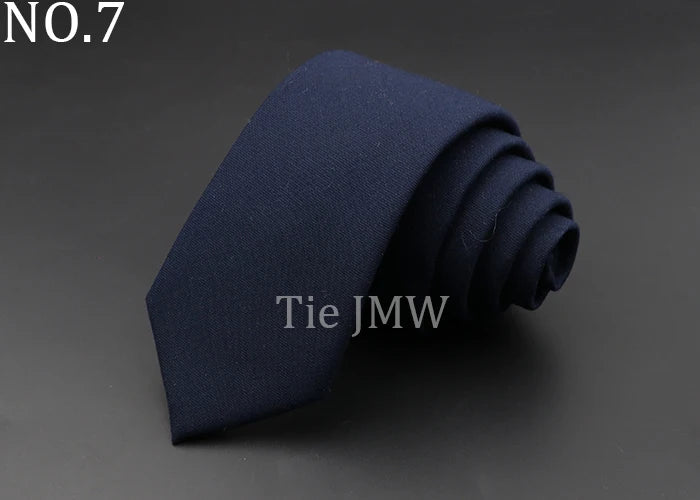 Men's 6cm Handmade Cotton Skinny Plaid Necktie – Slim Striped Grey Tie for Business, Casual & Wedding Wear