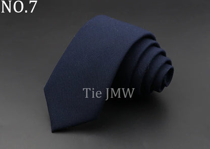 Men's 6cm Handmade Cotton Skinny Plaid Necktie – Slim Striped Grey Tie for Business, Casual & Wedding Wear